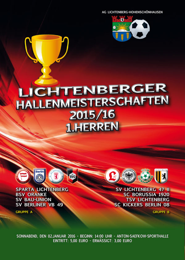 Lichtenberger Hallenmeisterschaft der Herren Hallenfussball Berlin 2015